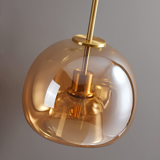Stijlvolle Retro Koperen Glas Plafondlamp