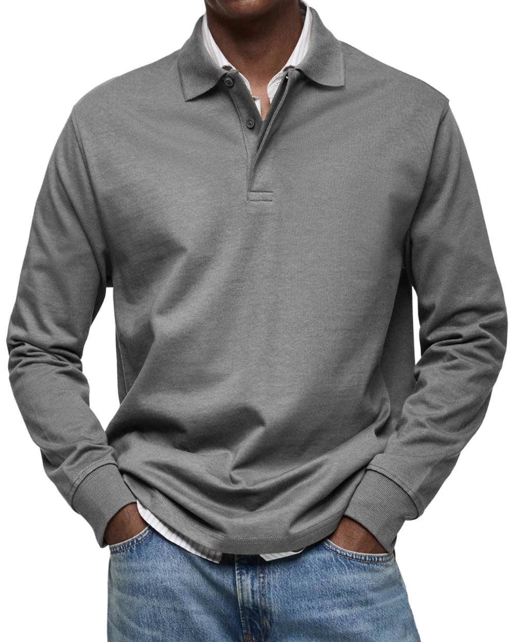 Relaxed Fit Polo Sweater