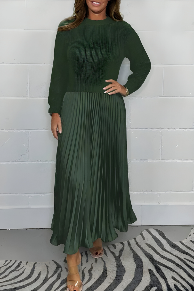 Elara™ | Elegante geplisseerde maxi jurk