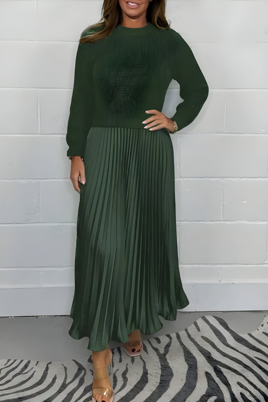 Elara™ | Elegante geplisseerde maxi jurk