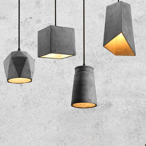 Industriële Cement Hanglamp met een Strak Design