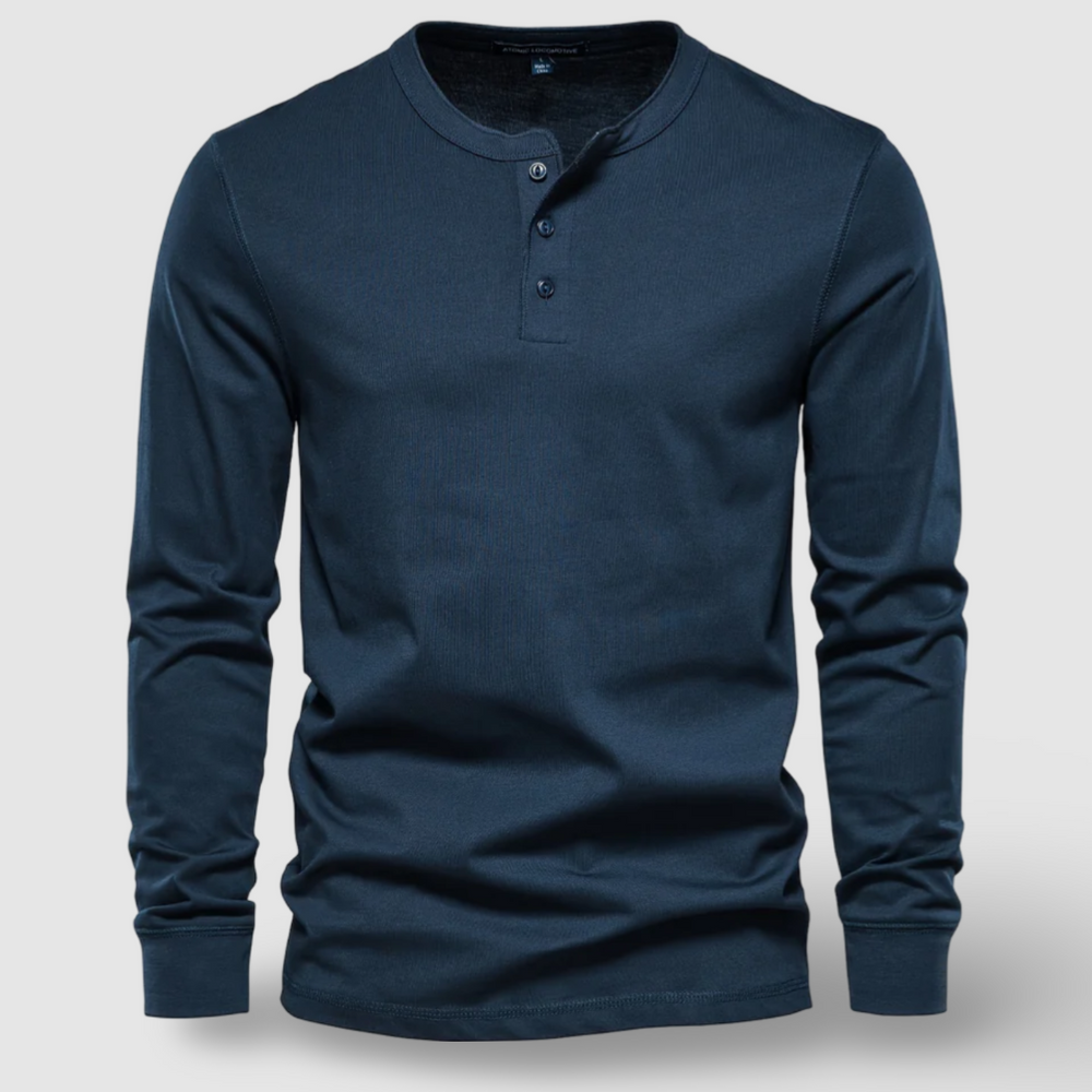 Stijlvolle Lange Mouwen Katoenen Henley