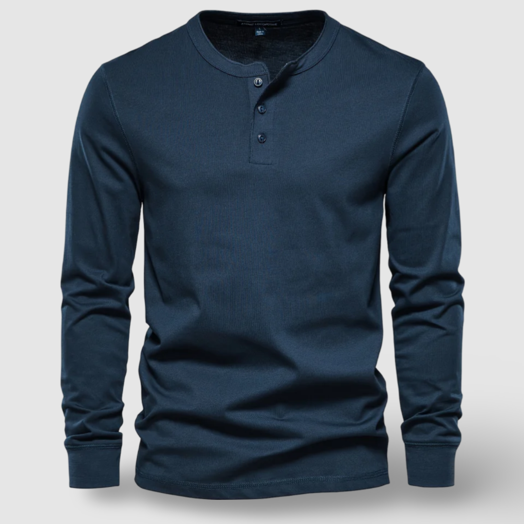 Stijlvolle Lange Mouwen Katoenen Henley