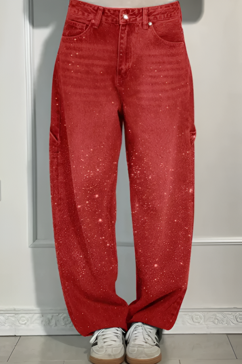 Maris™ | Moderne sprankelende wijde jeans