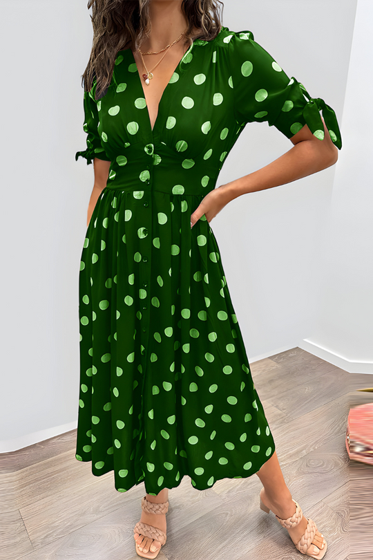 Noria™ | Elegante stippenjurk