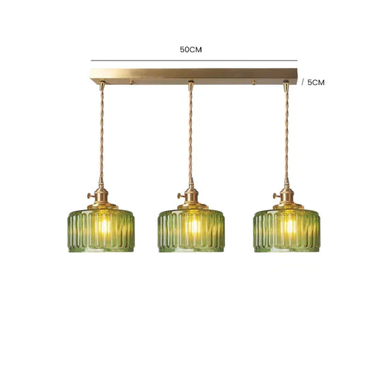 Vintage Cilindervormige Glazen Hanglamp met Traditioneel Design