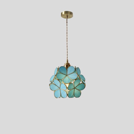 Vintage Glazen Hanglamp – Kleurrijk Handgemaakt Design