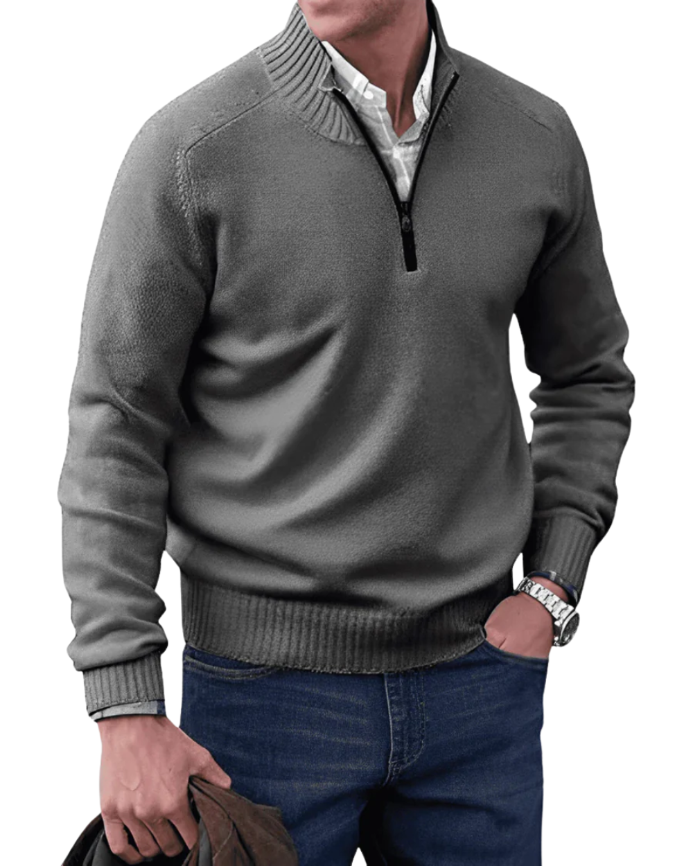 Casual Sweater met Rits