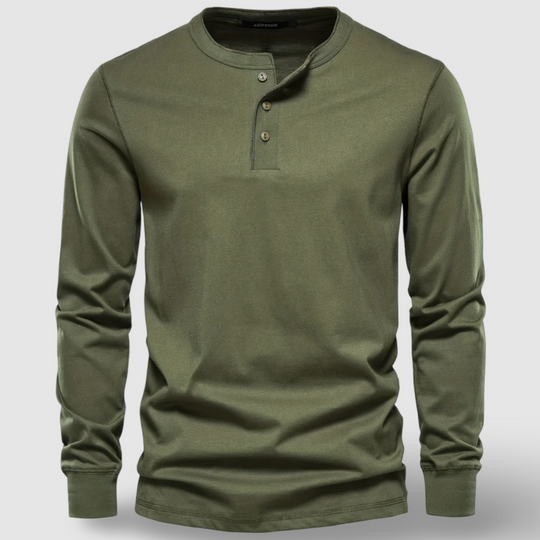 Stijlvolle Lange Mouwen Katoenen Henley