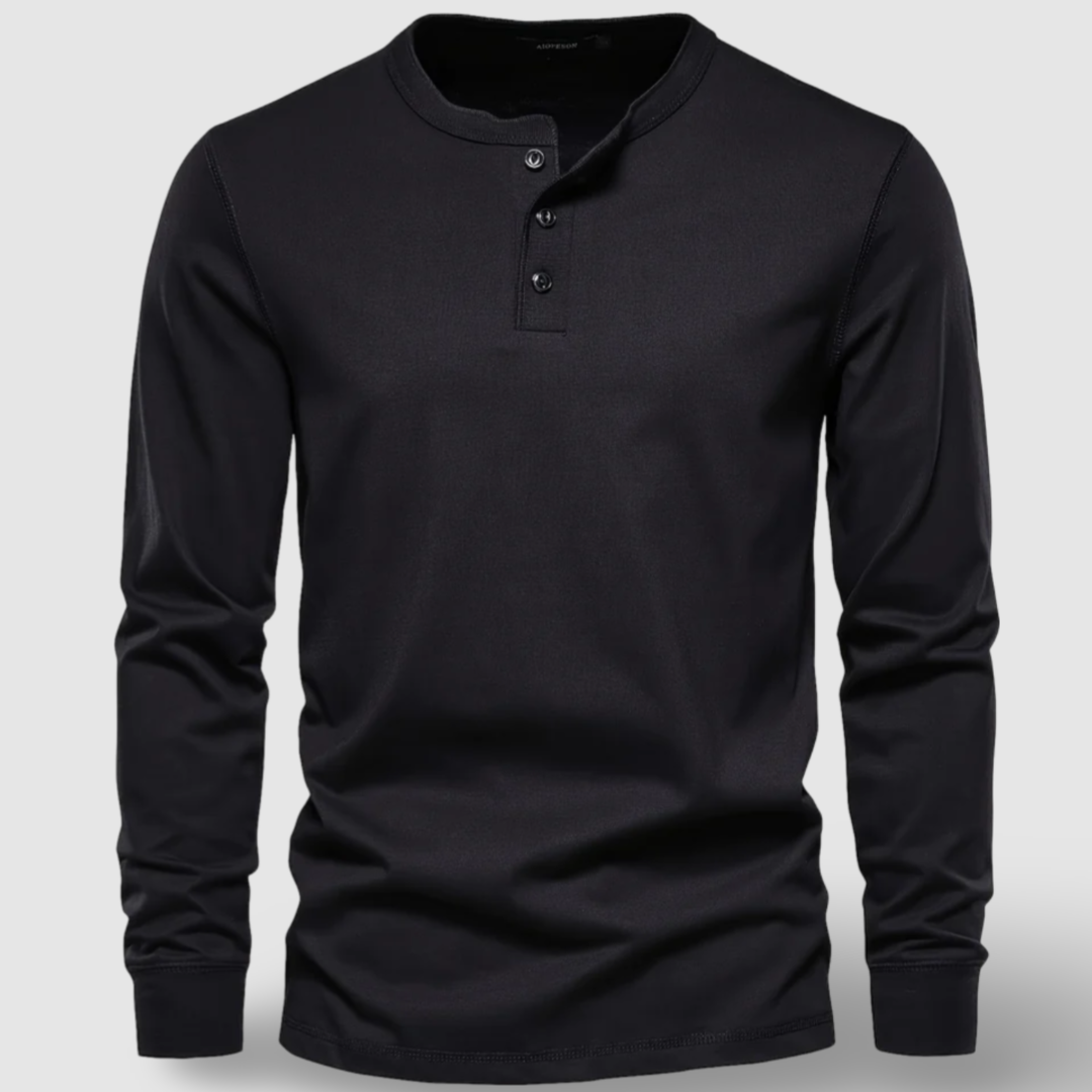 Stijlvolle Lange Mouwen Katoenen Henley