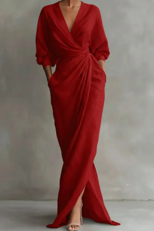 Nina™ | Stijlvolle Wikkel Maxi Jurk