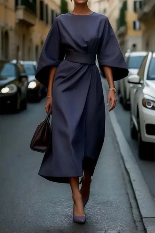 Mira™ | Elegante Midi Jurk Met Riem
