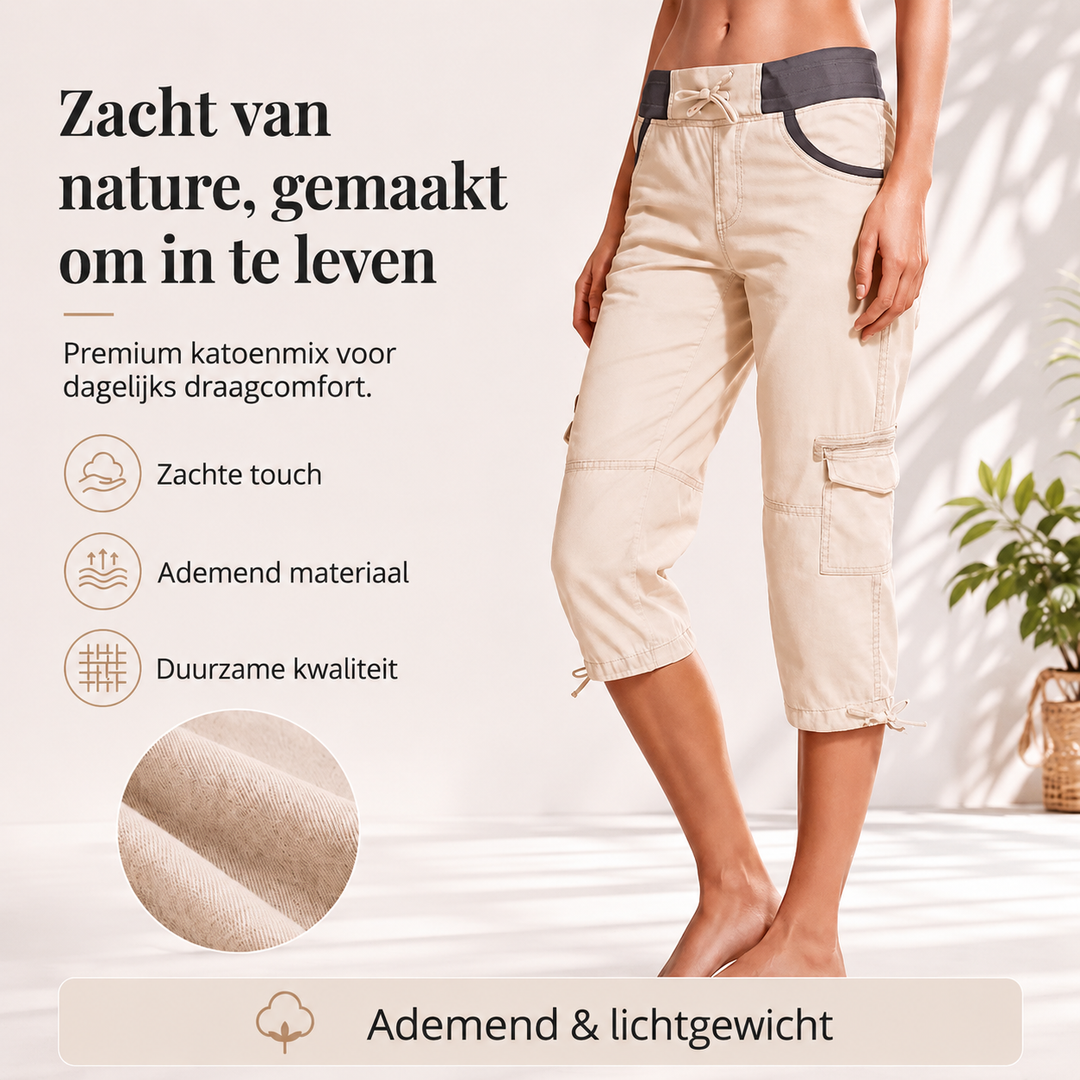 Els™ | Cargo Capri Broek Met Hoge Taille