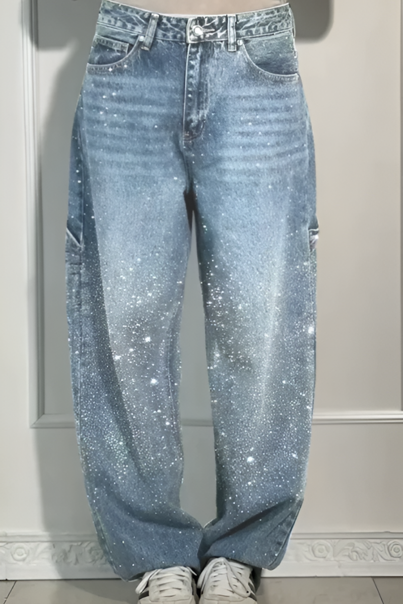Maris™ | Moderne sprankelende wijde jeans
