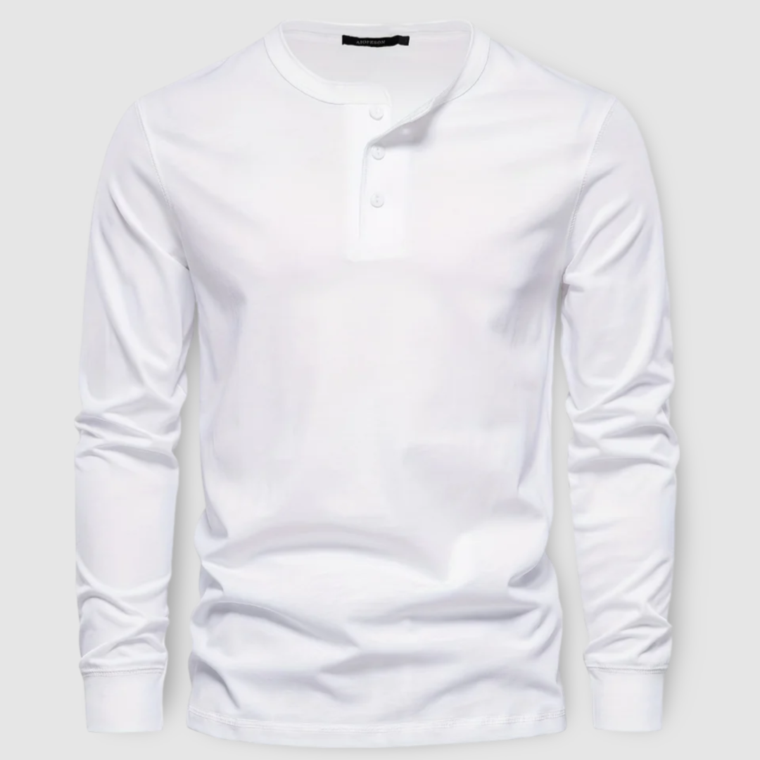 Stijlvolle Lange Mouwen Katoenen Henley