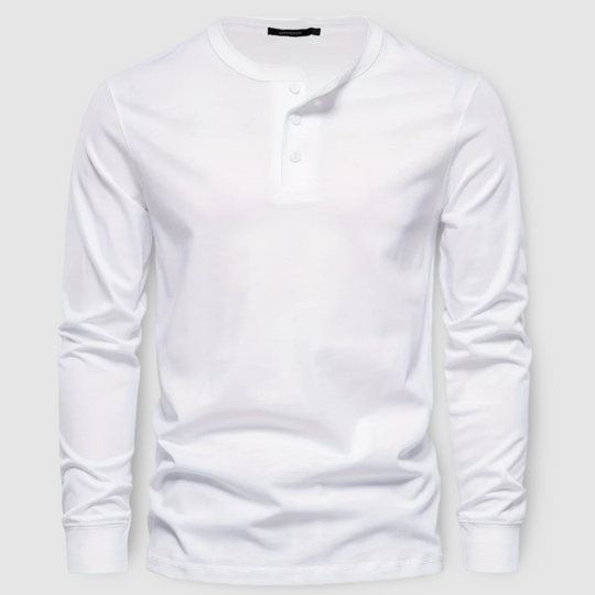 Stijlvolle Lange Mouwen Katoenen Henley