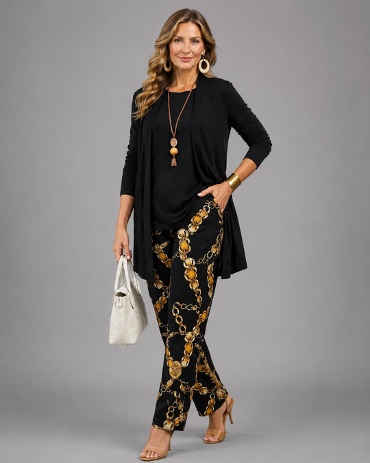 Anneke™ | Elegante Driedelige Set Met Print