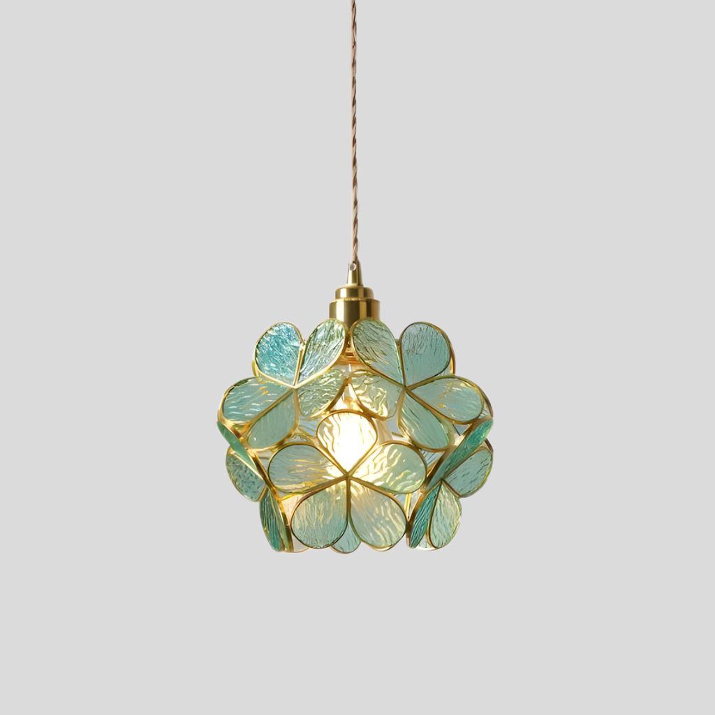 Vintage Glazen Hanglamp – Kleurrijk Handgemaakt Design