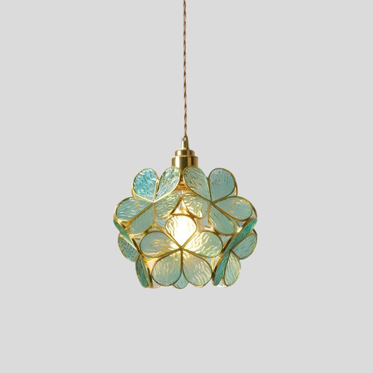 Vintage Glazen Hanglamp – Kleurrijk Handgemaakt Design