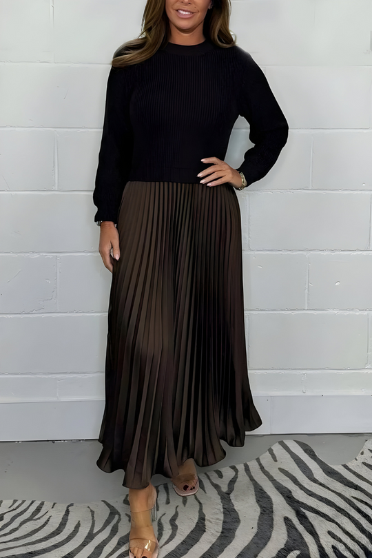 Elara™ | Elegante geplisseerde maxi jurk