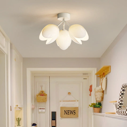 Scandinavische Moderne Plafondlamp – Wit/Groen – 1 of 3 Lichtbronnen