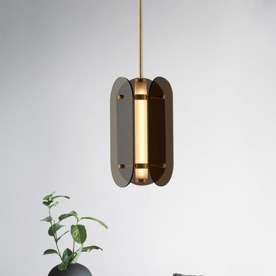 Minimalistische LED Hanglamp – Grijs/Amber – (1 Lichtbron)