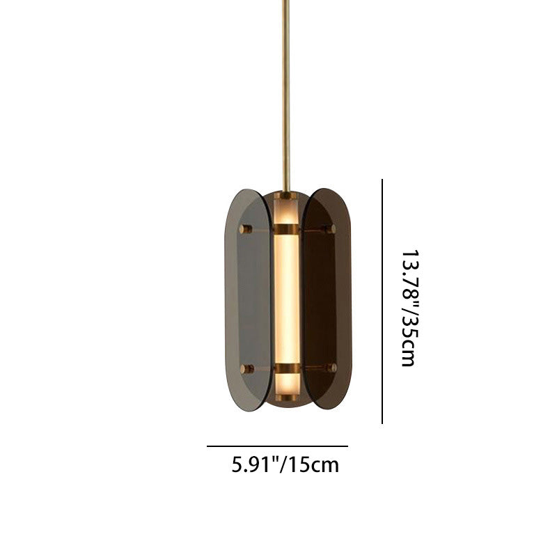 Minimalistische LED Hanglamp – Grijs/Amber – (1 Lichtbron)