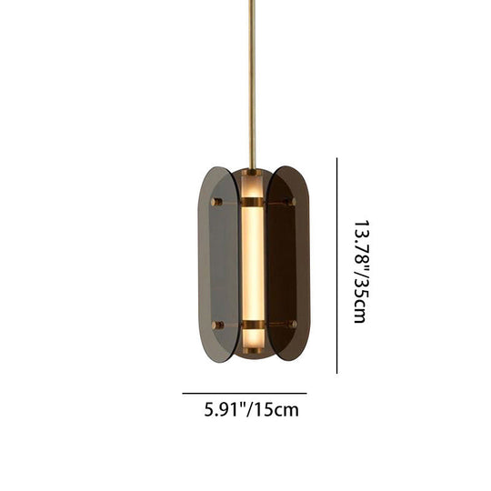 Minimalistische LED Hanglamp – Grijs/Amber – (1 Lichtbron)