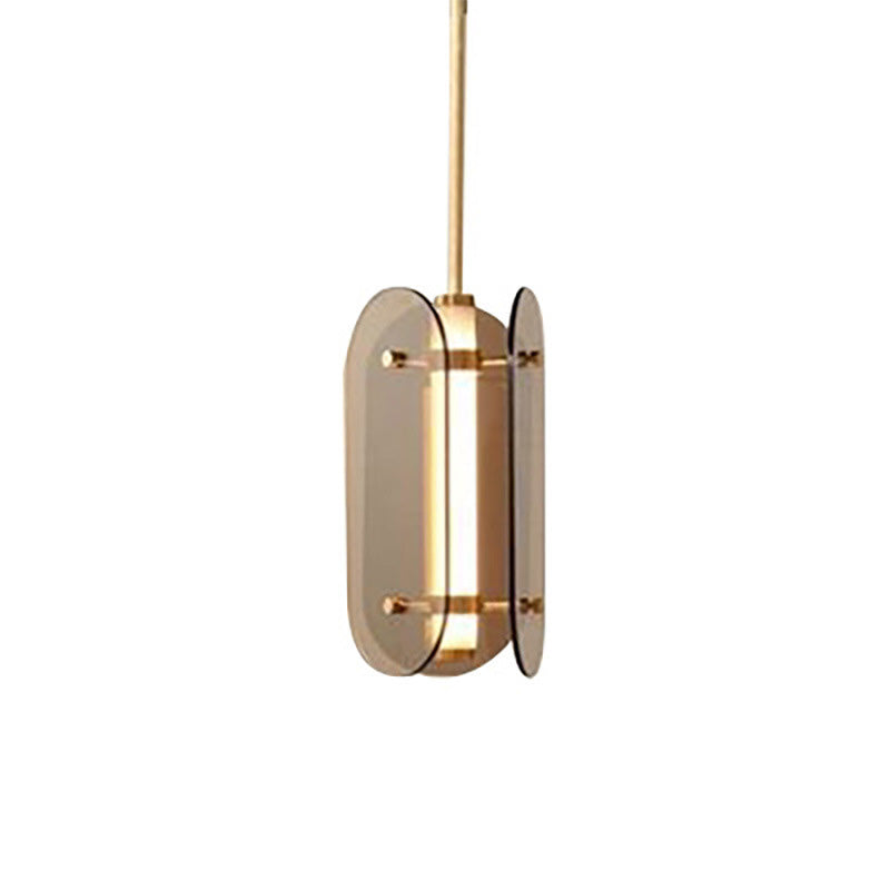 Minimalistische LED Hanglamp – Grijs/Amber – (1 Lichtbron)