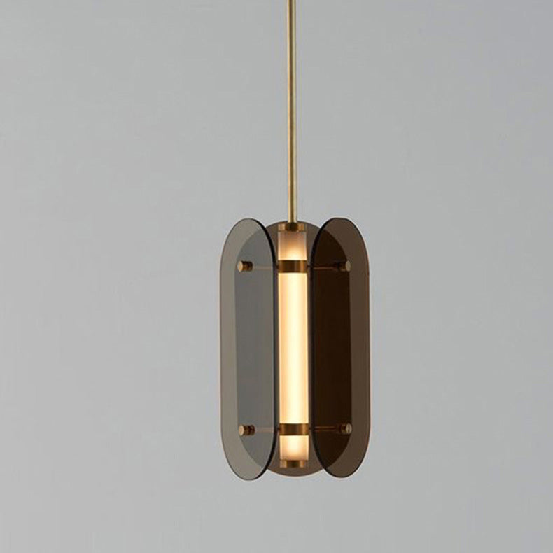 Minimalistische LED Hanglamp – Grijs/Amber – (1 Lichtbron)