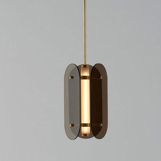 Minimalistische LED Hanglamp – Grijs/Amber – (1 Lichtbron)