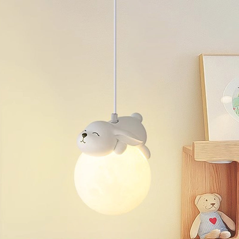 Minimalistische Witte Hanglamp met Cartoon Design en G9 Fitting