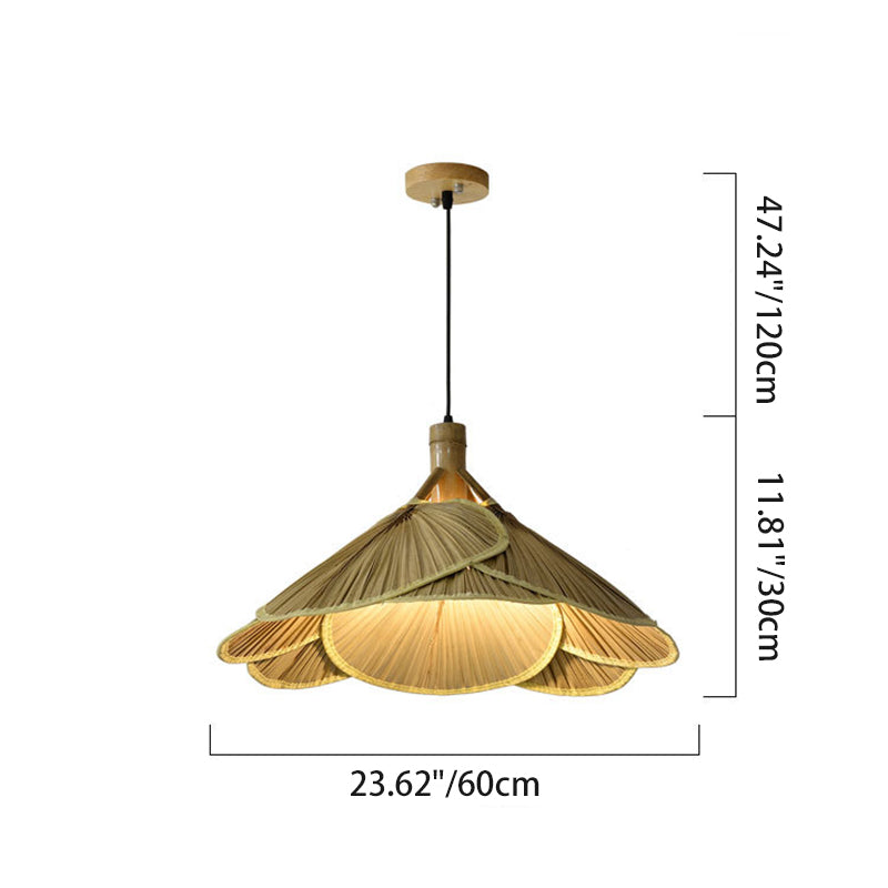 Rustieke Bamboe Houten Hanglamp | Handgemaakte Natuurlijke Plafondlamp 60 cm