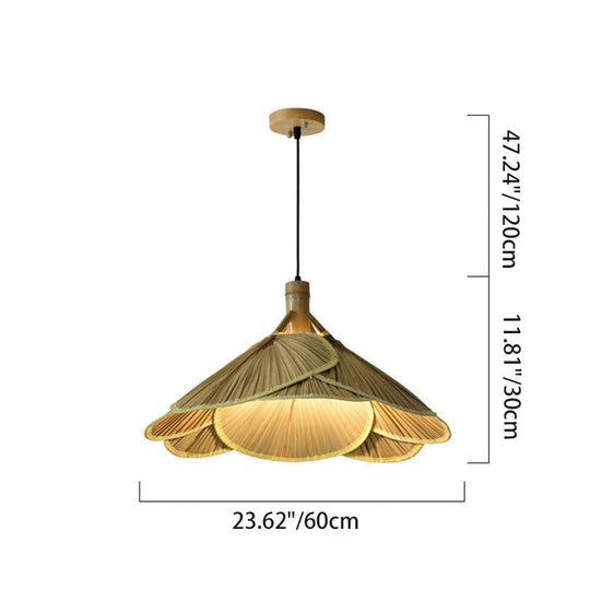 Rustieke Bamboe Houten Hanglamp | Handgemaakte Natuurlijke Plafondlamp 60 cm