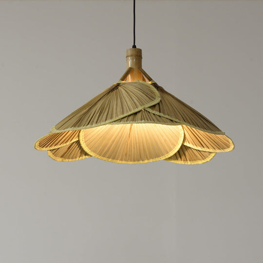 Rustieke Bamboe Houten Hanglamp | Handgemaakte Natuurlijke Plafondlamp 60 cm