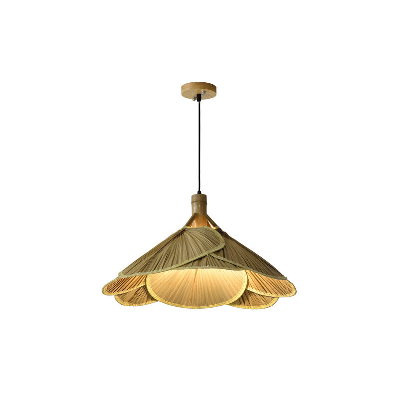Rustieke Bamboe Houten Hanglamp | Handgemaakte Natuurlijke Plafondlamp 60 cm