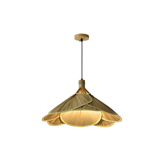 Rustieke Bamboe Houten Hanglamp | Handgemaakte Natuurlijke Plafondlamp 60 cm