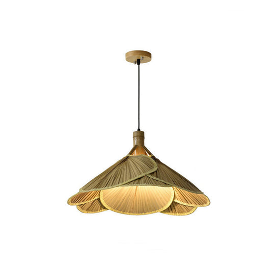 Rustieke Bamboe Houten Hanglamp | Handgemaakte Natuurlijke Plafondlamp 60 cm