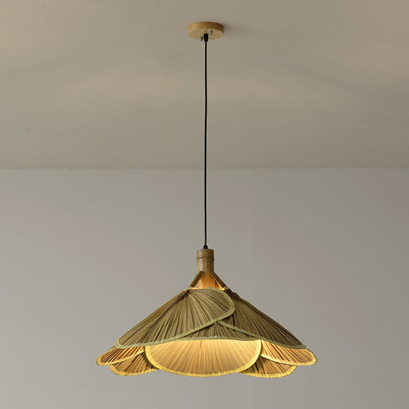 Rustieke Bamboe Houten Hanglamp | Handgemaakte Natuurlijke Plafondlamp 60 cm