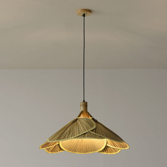 Rustieke Bamboe Houten Hanglamp | Handgemaakte Natuurlijke Plafondlamp 60 cm