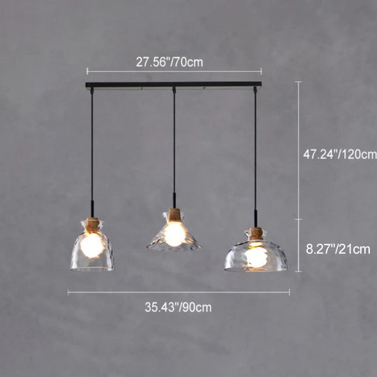 Moderne Glazen Hanglamp met Houten Accenten in Diverse Designs