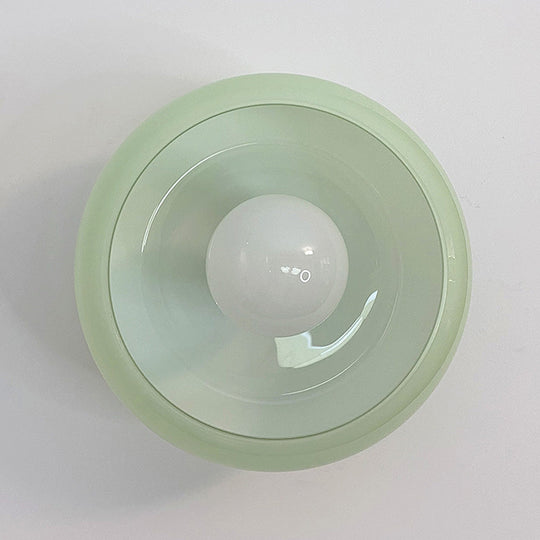 Elegante Mid-Century Glazen Semi-Flush Plafondlamp