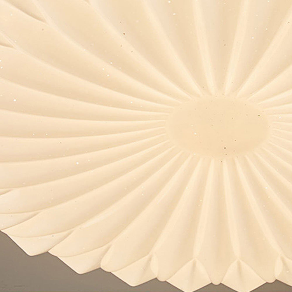 Franse Beige en Witte LED Plafondlamp – Hout en Acryl met 3-Kleur Licht