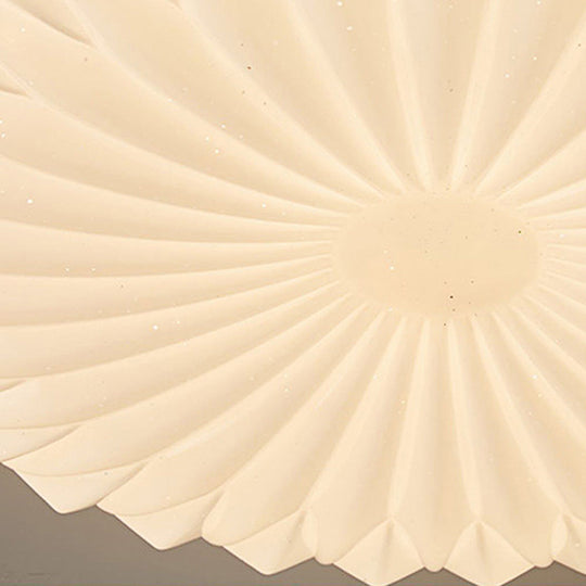 Franse Beige en Witte LED Plafondlamp – Hout en Acryl met 3-Kleur Licht