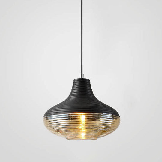 Moderne Glazen Hanglamp in Helder of Zwart Design
