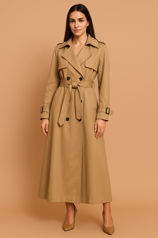 Leven™ | Stijlvolle lange trenchcoat