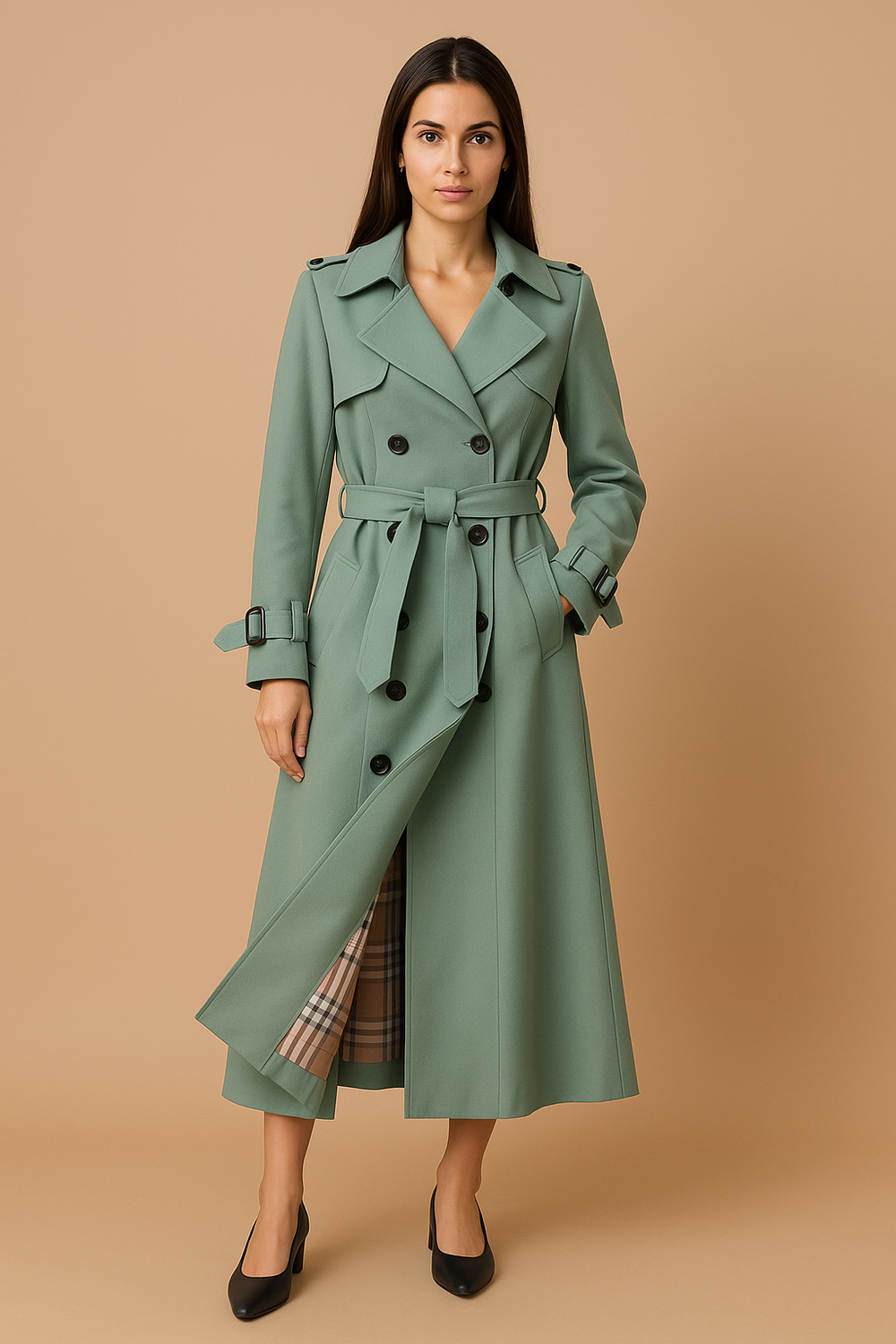 Leven™ | Stijlvolle lange trenchcoat