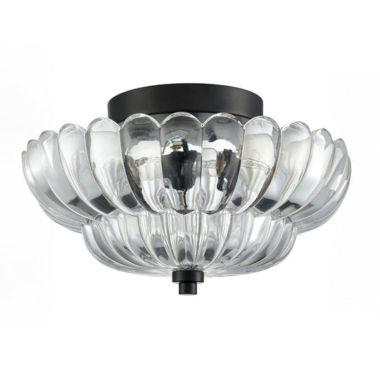 Vintage Amberkleurige Plafondlamp van Glas