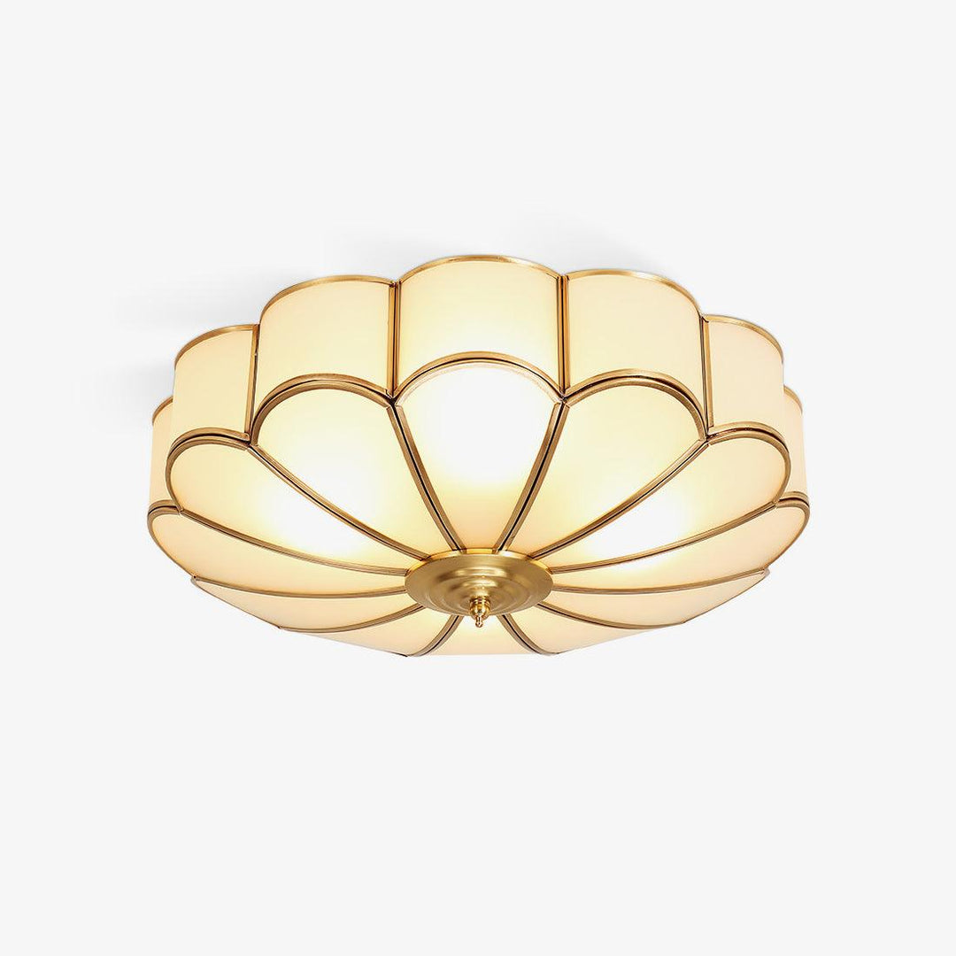 Koperen Plafondlamp van Messing & Glas