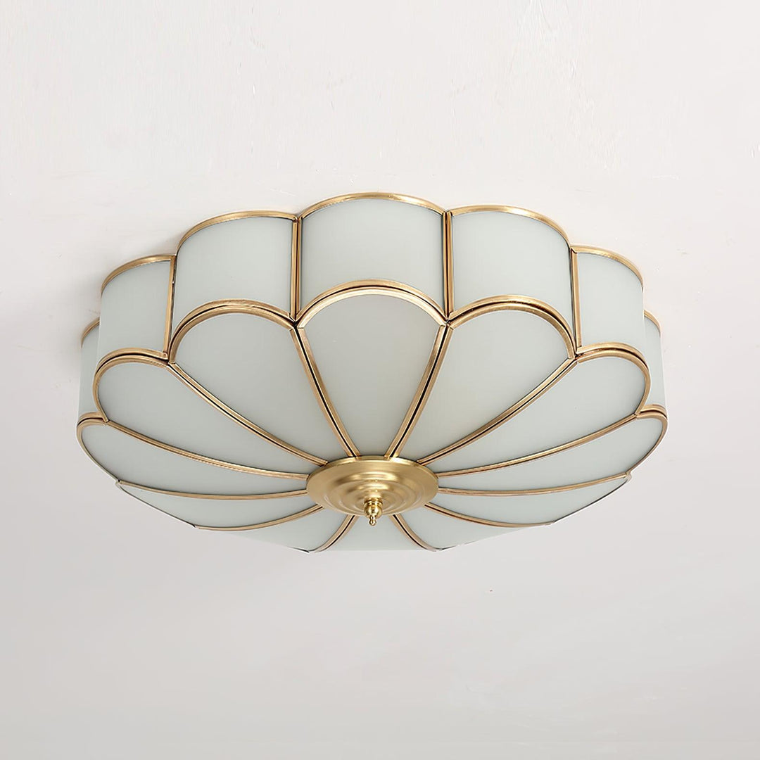 Koperen Plafondlamp van Messing & Glas